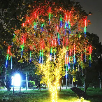 Солнечные светодиодные фонари метеоритного дождя, праздничные гирлянды, водонепроницаемый декор сказочного сада, уличная гирлянда, Рождественское украшение