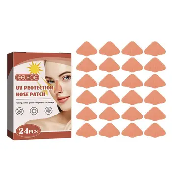 Солнцезащитные пластыри для носа, 24 шт., пластыри из мягкой хлопчатобумажной ткани, солнцезащитная защита Для носа, солнцезащитный пластырь для носа, УФ-Защита от Солнца