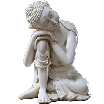 Статуя Будды ручной работы, изделия из смолы, украшения для дома, Декоративная Садовая Скульптура Будды, Рождественский подарок R62