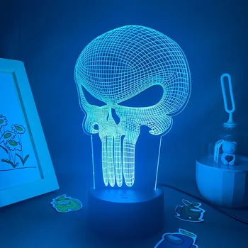 Творческий Череп 3D LED Неоновая Лавовая Лампа Красочные Подарки На День Рождения Для Друзей Малыш Детская Спальня Настольный Декор Хэллоуин Ночные Огни