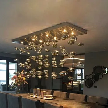 Украшение дома Классические Хромированные Подвесные светильники Bubble Lighting Светильник из Муранского стекла LED Lustre