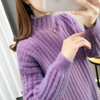 шерстяной кашемировый свитер, женский свободный повседневный вязаный пуловер с круглым вырезом, новинка 2023 года, осенне-зимний свитер высокого качества.